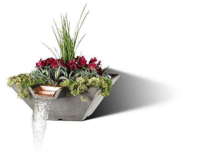 Slick Rock Concrete Cascade Square Planter and Water Bowl | Outdoor Heat Direct