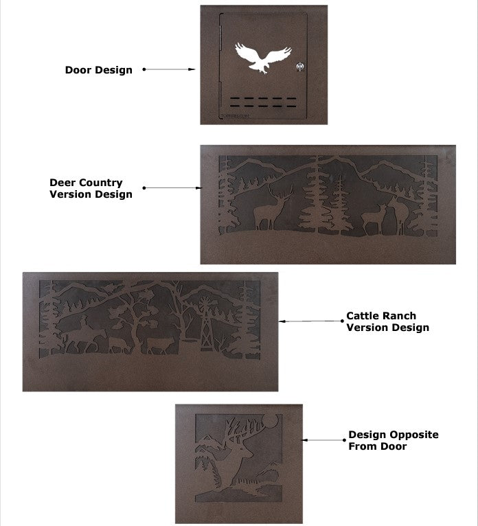 The Outdoor Plus Rectangle Outback Fire Pit / Cattle Ranch Design + Free Cover | Outdoor Heat Direct