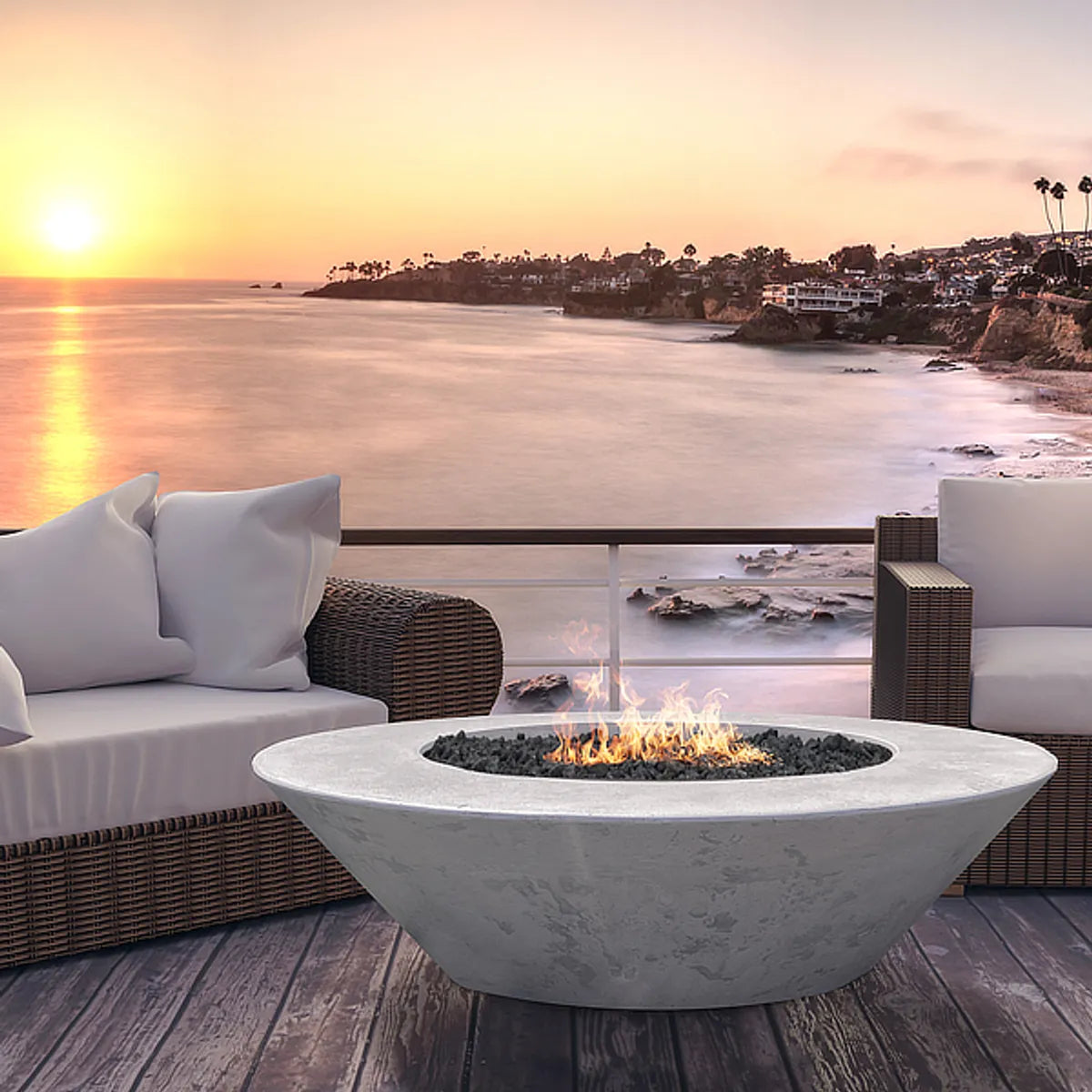 Prism Hardscapes Fire Table Embarcadero 60" - Free Cover β | Outdoor Heat Direct