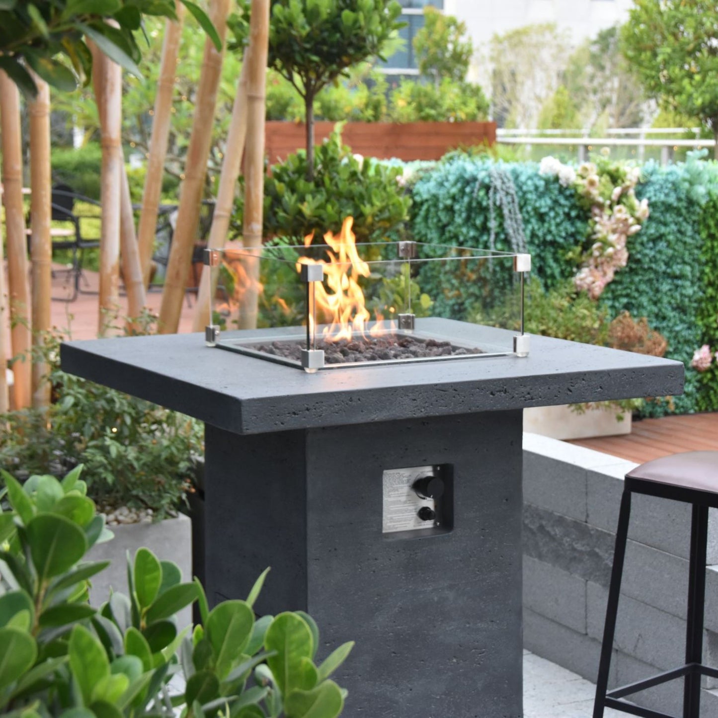 Elementi Montreal Bar Height Fire Table - Propane | Outdoor Heat Direct