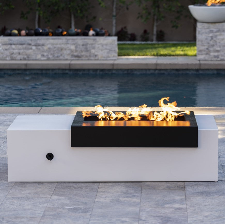 The Outdoor Plus Moonstone Fire Pit / Black & White Collection + Free Cover | Outdoor Heat Direct
