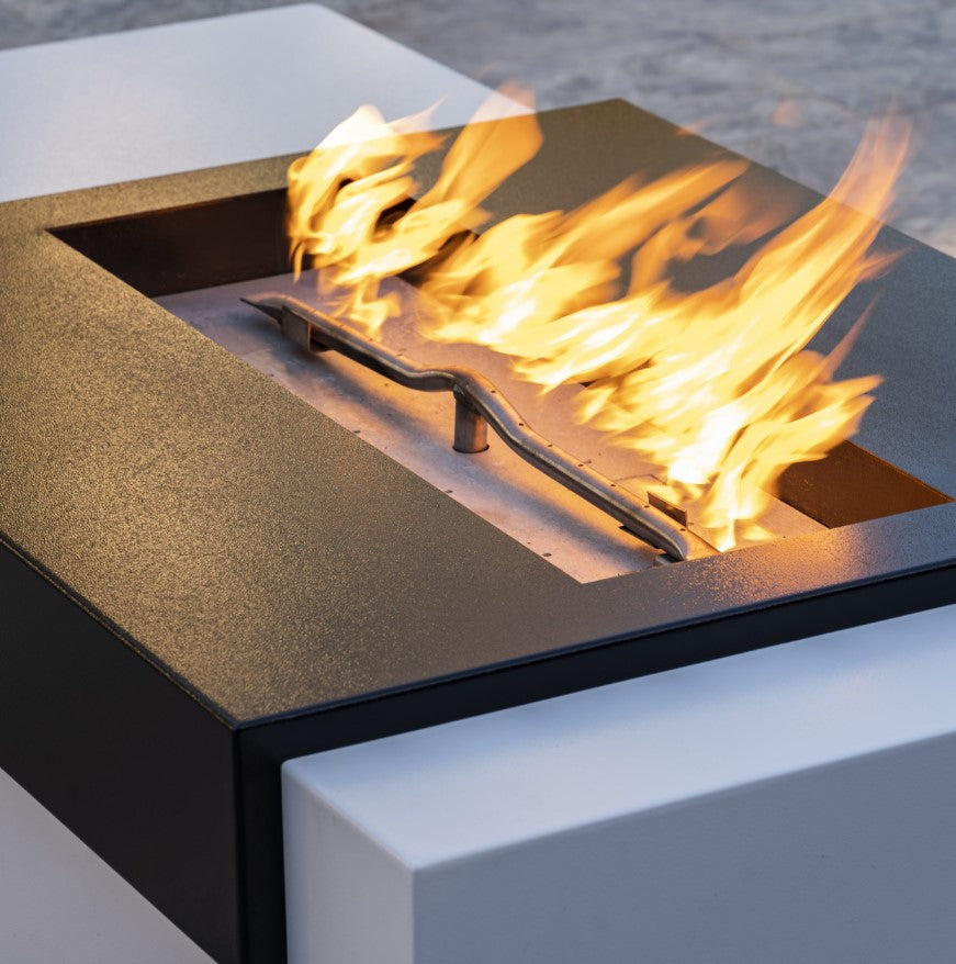 The Outdoor Plus Moonstone Fire Pit / Black & White Collection + Free Cover | Outdoor Heat Direct