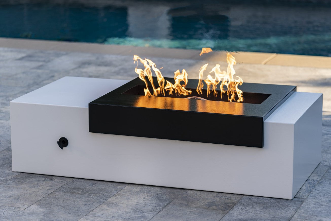 The Outdoor Plus Moonstone Fire Pit / Black & White Collection + Free Cover | Outdoor Heat Direct