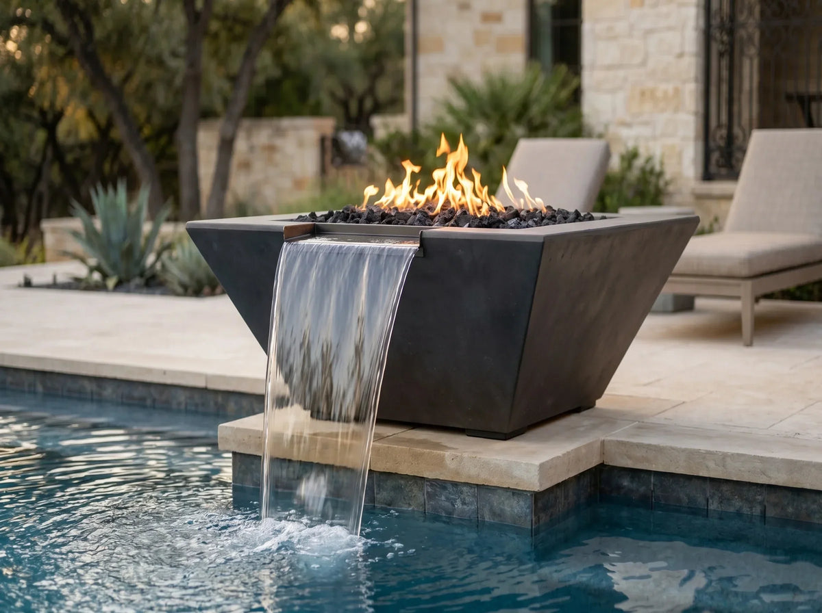 Prism Hardscapes Lombard Tall Fire & Water Bowl 32" | Outdoor Heat Direct