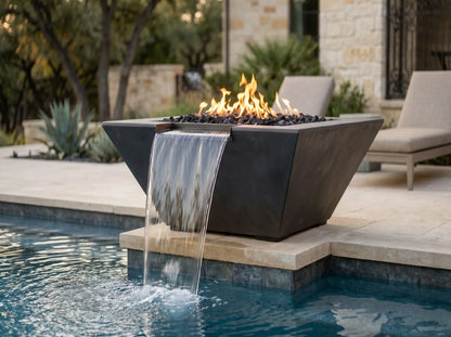 Prism Hardscapes Lombard Tall Fire & Water Bowl 32" | Outdoor Heat Direct