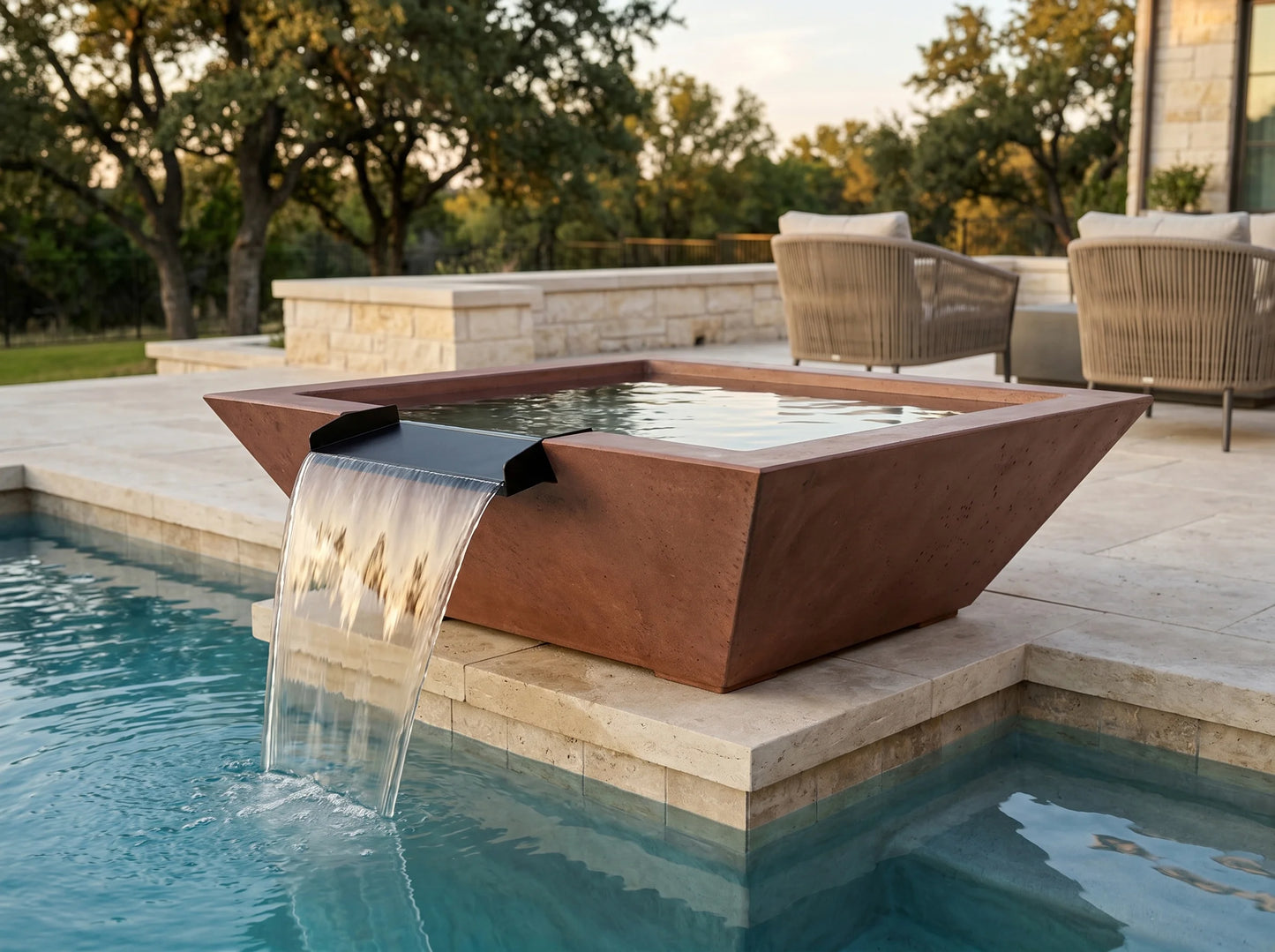Prism Hardscapes Lombard Pedestal 29" Water Bowl | Outdoor Heat Direct
