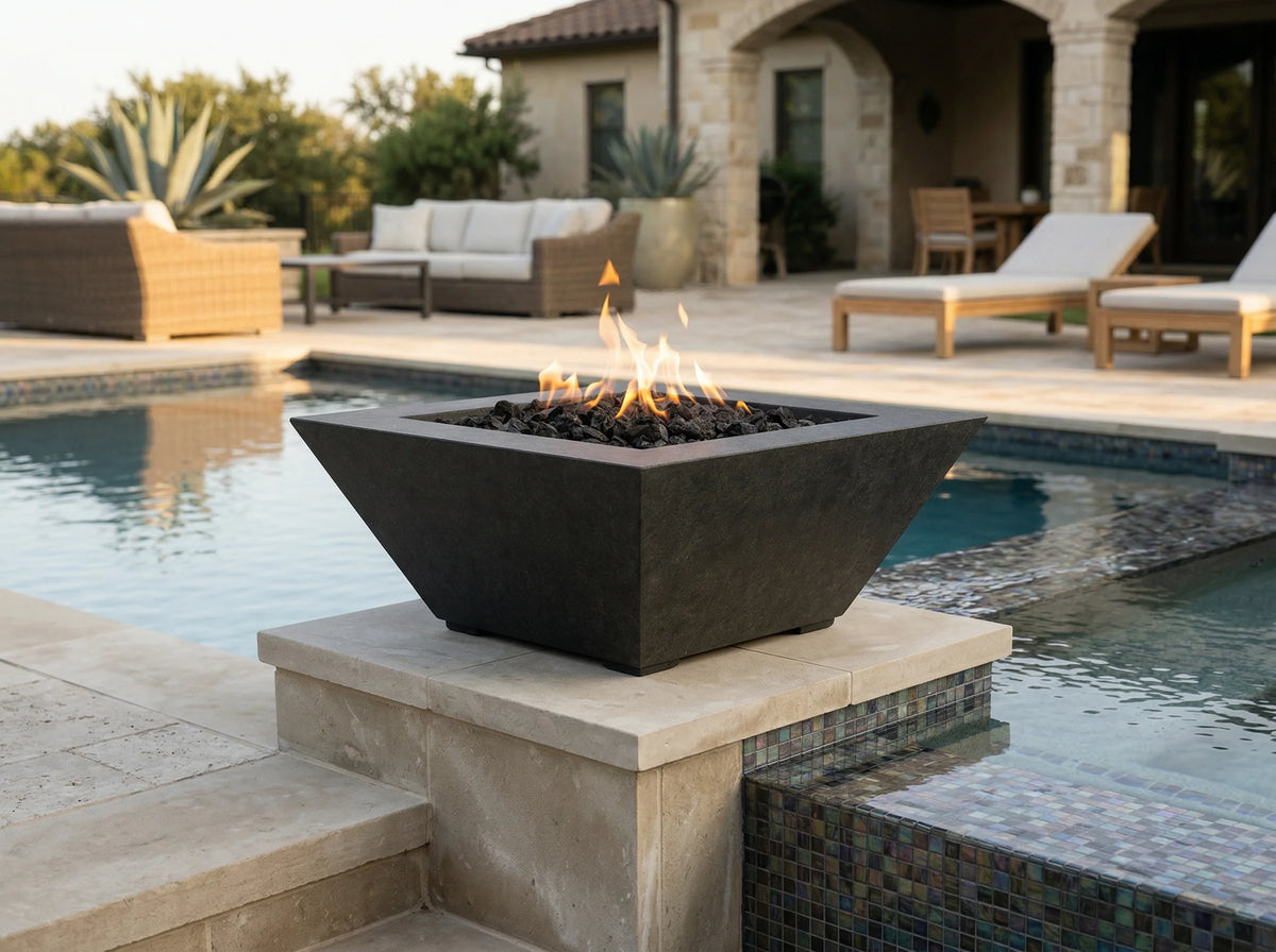 Prism Hardscapes Lombard Pedestal 24" Fire Bowl | Outdoor Heat Direct