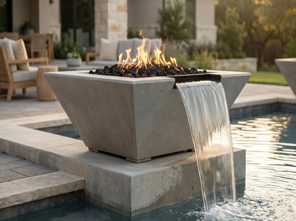 Prism Hardscapes Lombard Tall Fire & Water Bowl 32" | Outdoor Heat Direct
