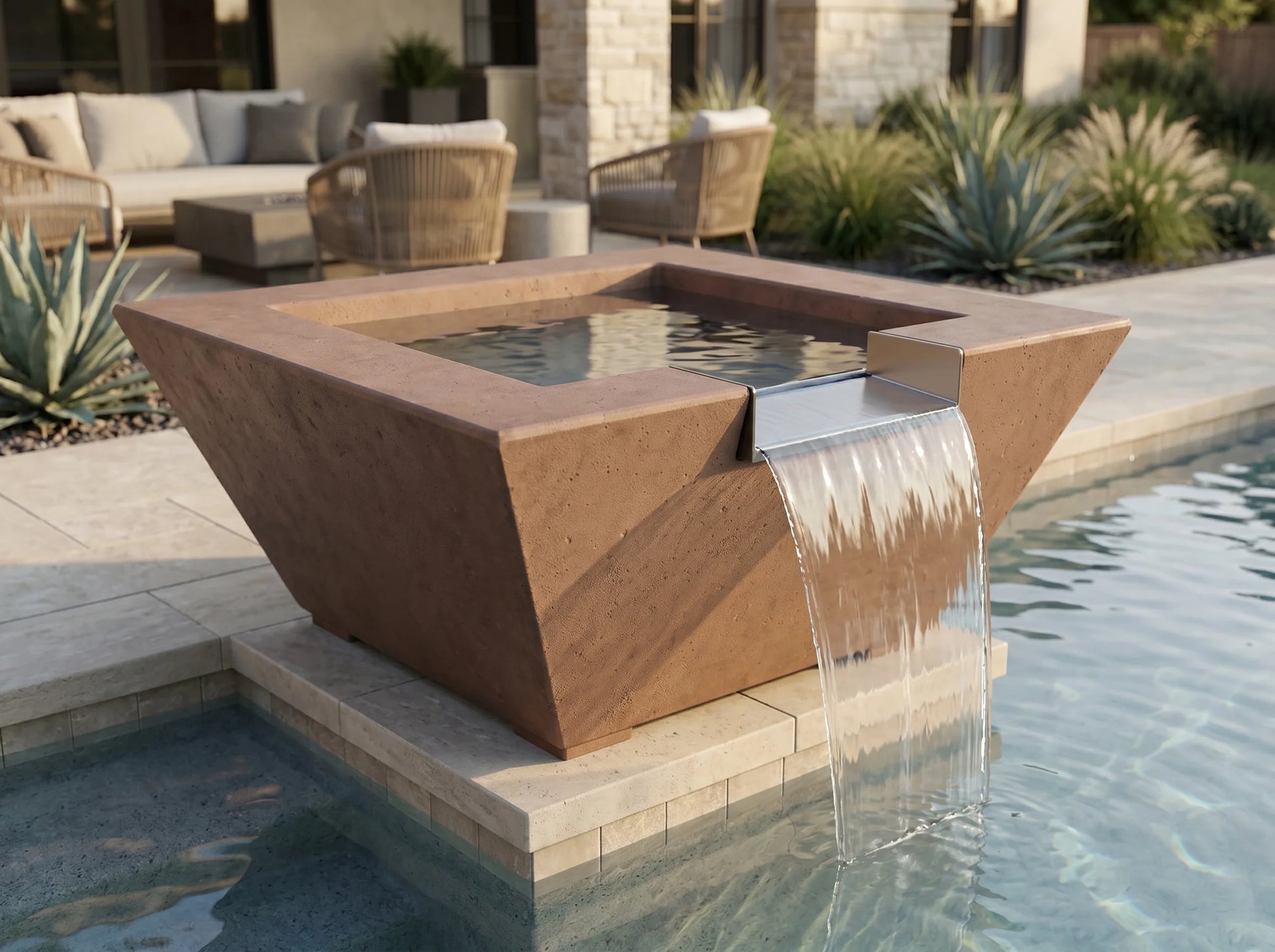 Prism Hardscapes Lombard Tall Water Bowl 32" | Outdoor Heat Direct