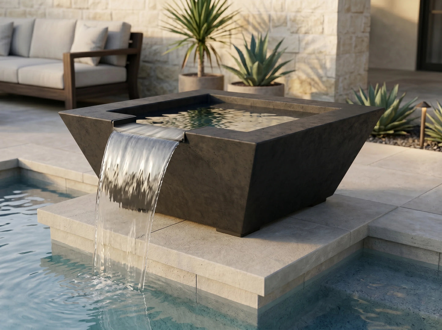 Prism Hardscapes Lombard Pedestal 24" Water Bowl | Outdoor Heat Direct
