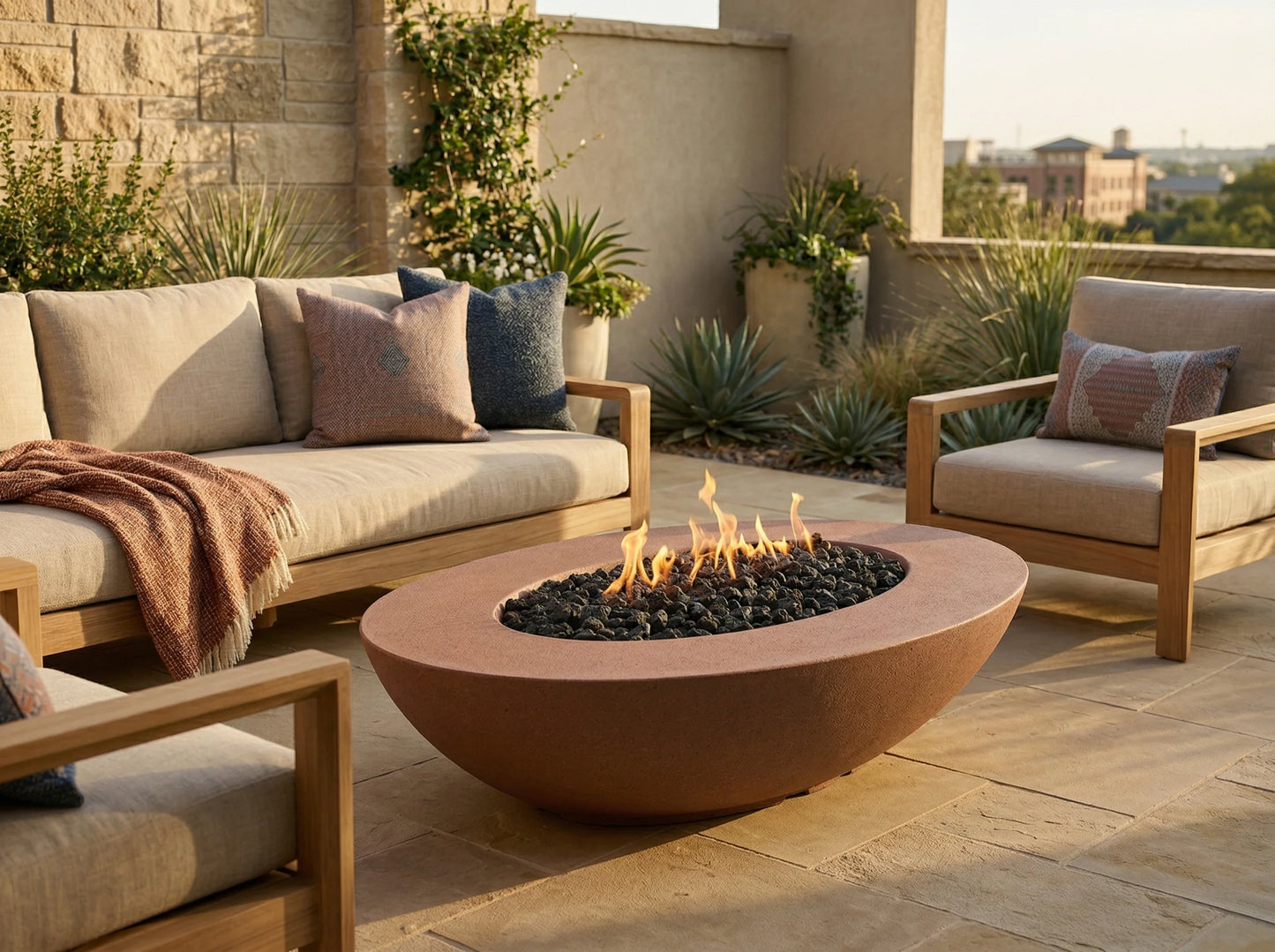Prism Hardscapes Ovale 60 Fire Bowl | Outdoor Heat Direct