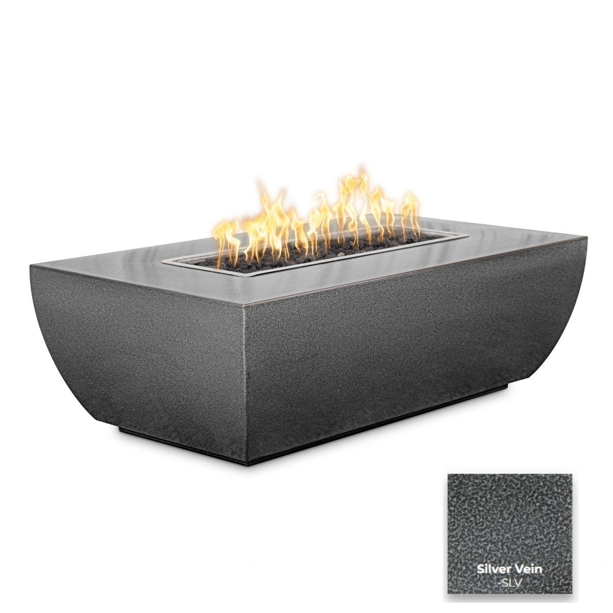 The Outdoor Plus Avalon Linear Metal Fire Pit - 15" Tall + Free Cover | Outdoor Heat Direct