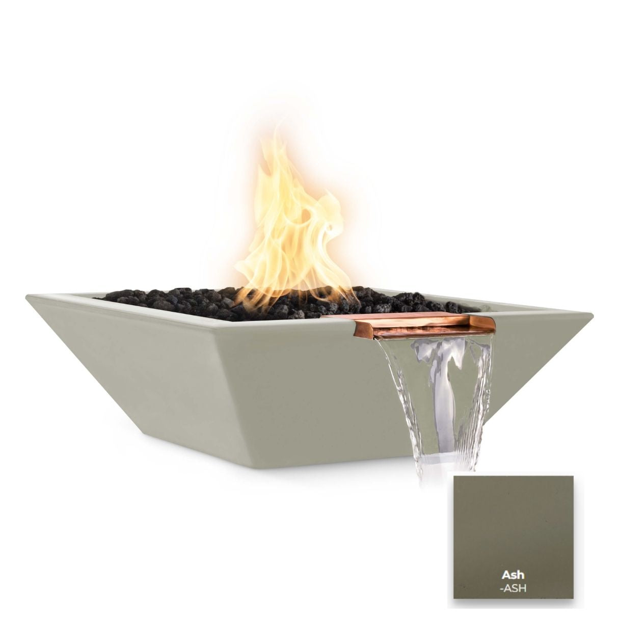 The Outdoor Plus Maya Concrete Fire & Water Bowl - Wide Spill + Free Cover | Outdoor Heat Direct