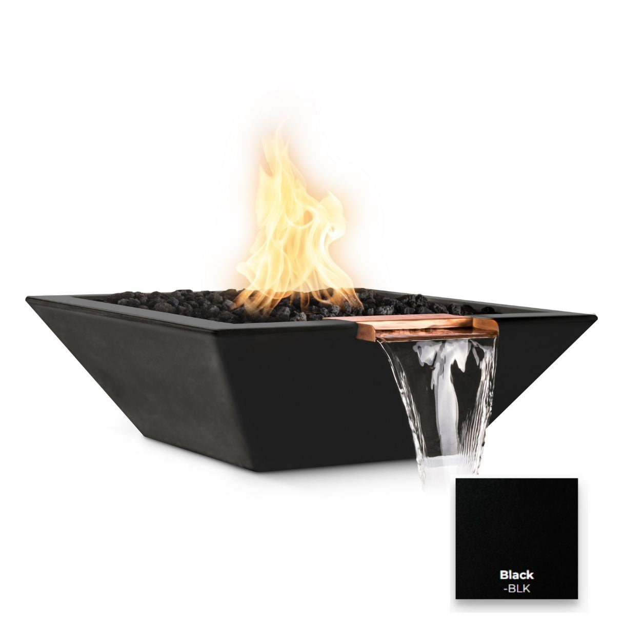 The Outdoor Plus Maya Concrete Fire & Water Bowl - Wide Spill + Free Cover | Outdoor Heat Direct