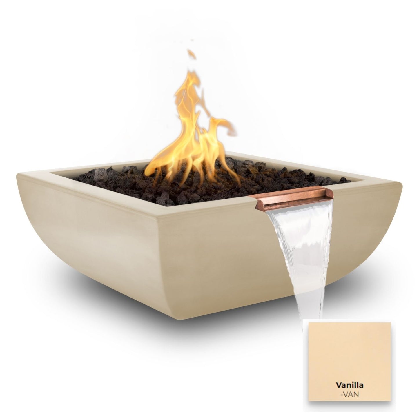 Avalon Concrete Fire & Water Bowl - Free Cover ✓ [The Outdoor Plus]