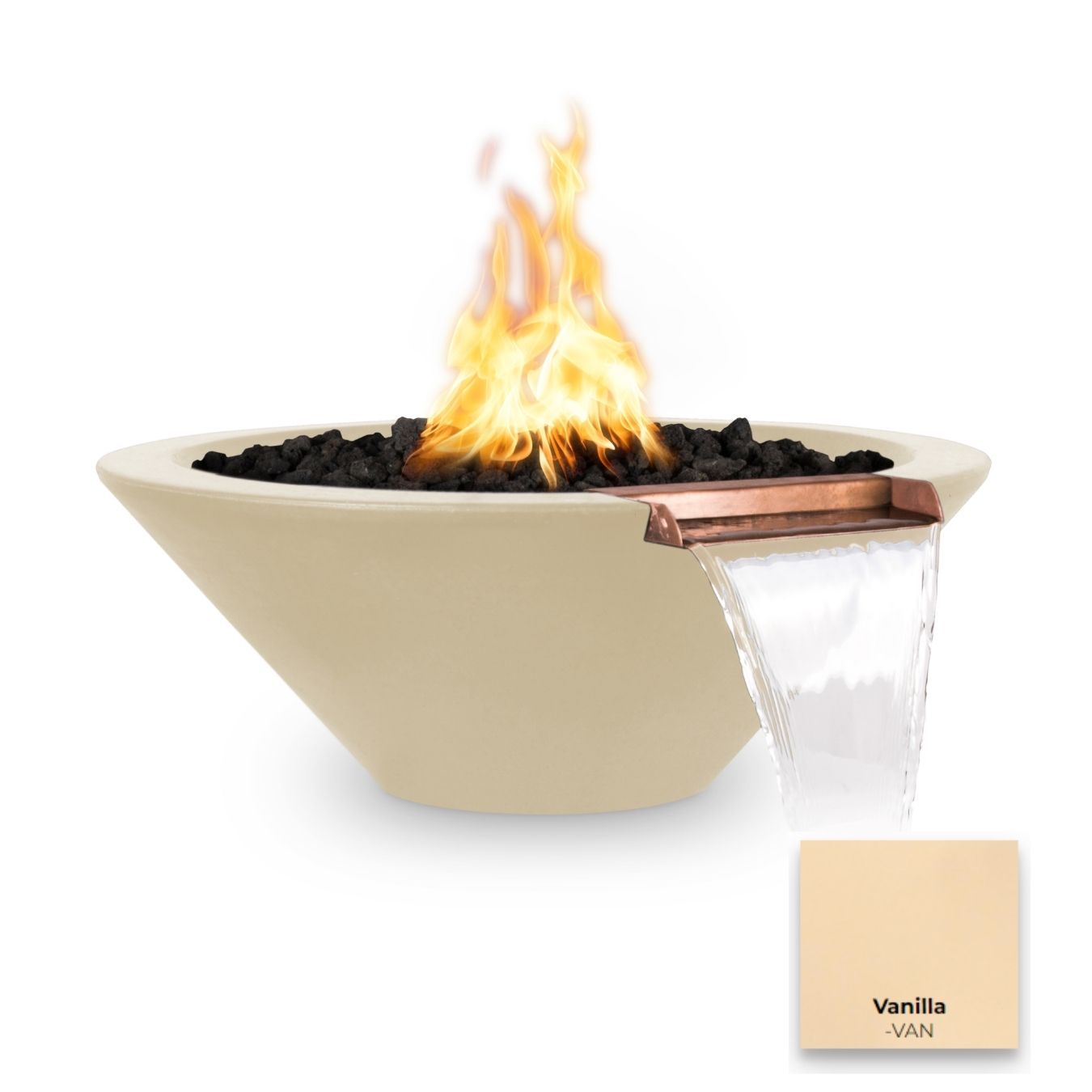 Cazo Concrete Fire & Water Bowl - Free Cover ✓ [The Outdoor Plus] | Outdoor Heat Direct