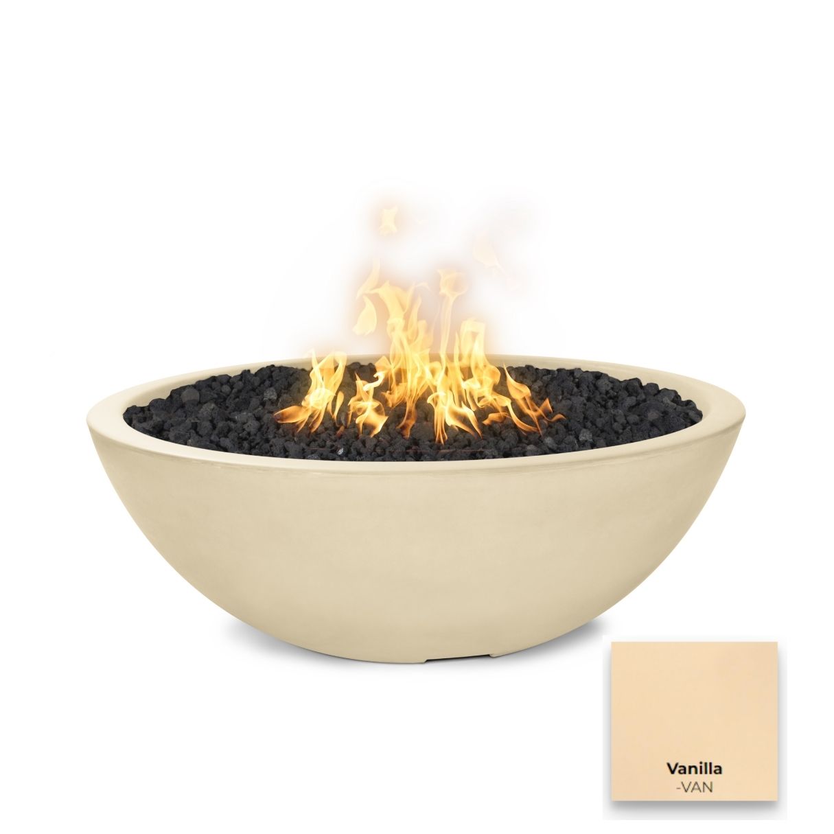 Sedona Concrete Fire Pit - Narrow Ledge - Free Cover ✓ [The Outdoor Plus] | Outdoor Heat Direct