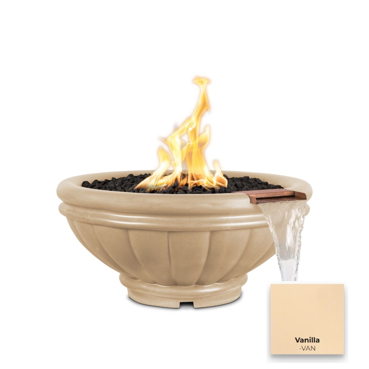 Roma Concrete Fire & Water Bowl - Free Cover ✓ [The Outdoor Plus]