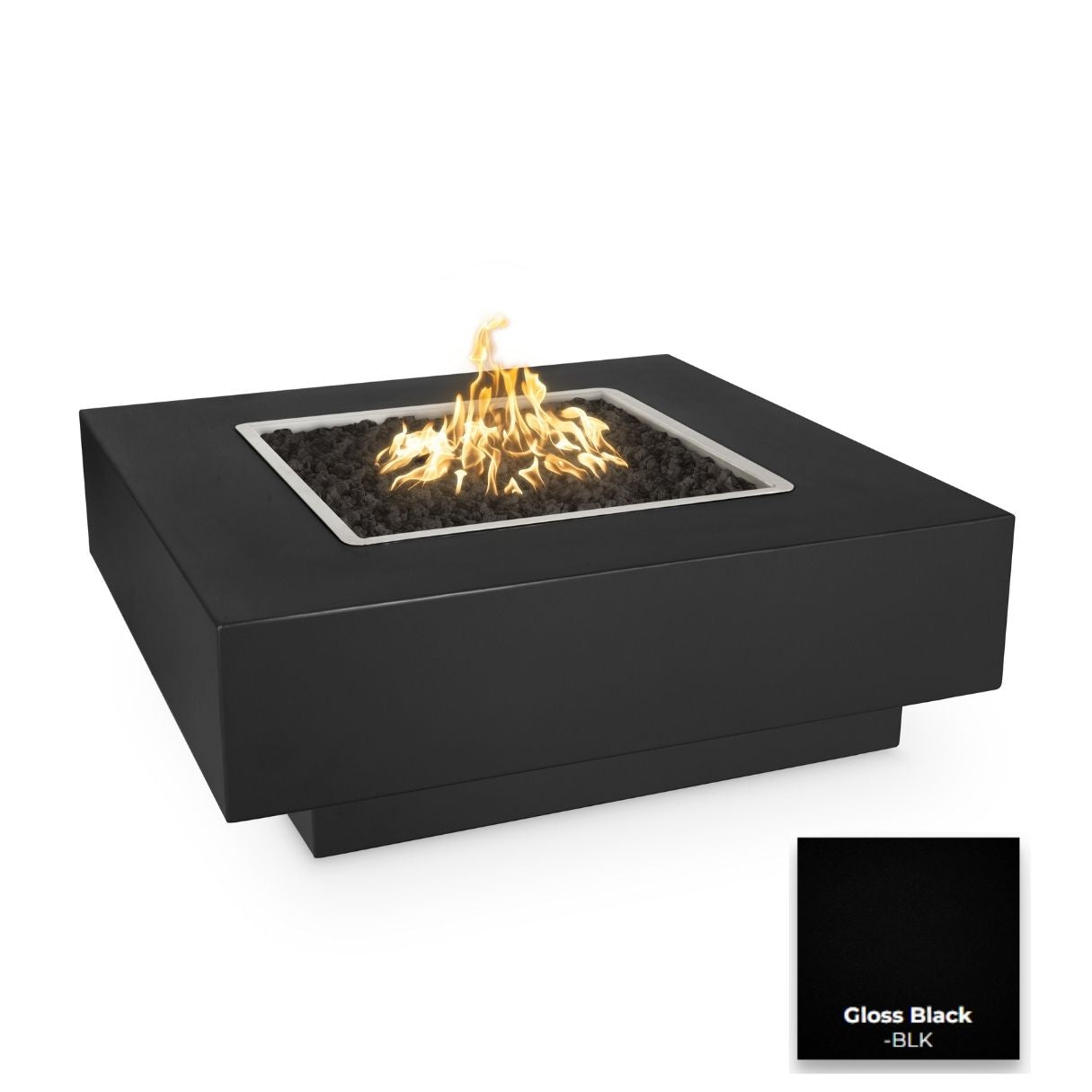 The Outdoor Plus Cabo Square Metal Fire Pit + Free Cover | Outdoor Heat Direct