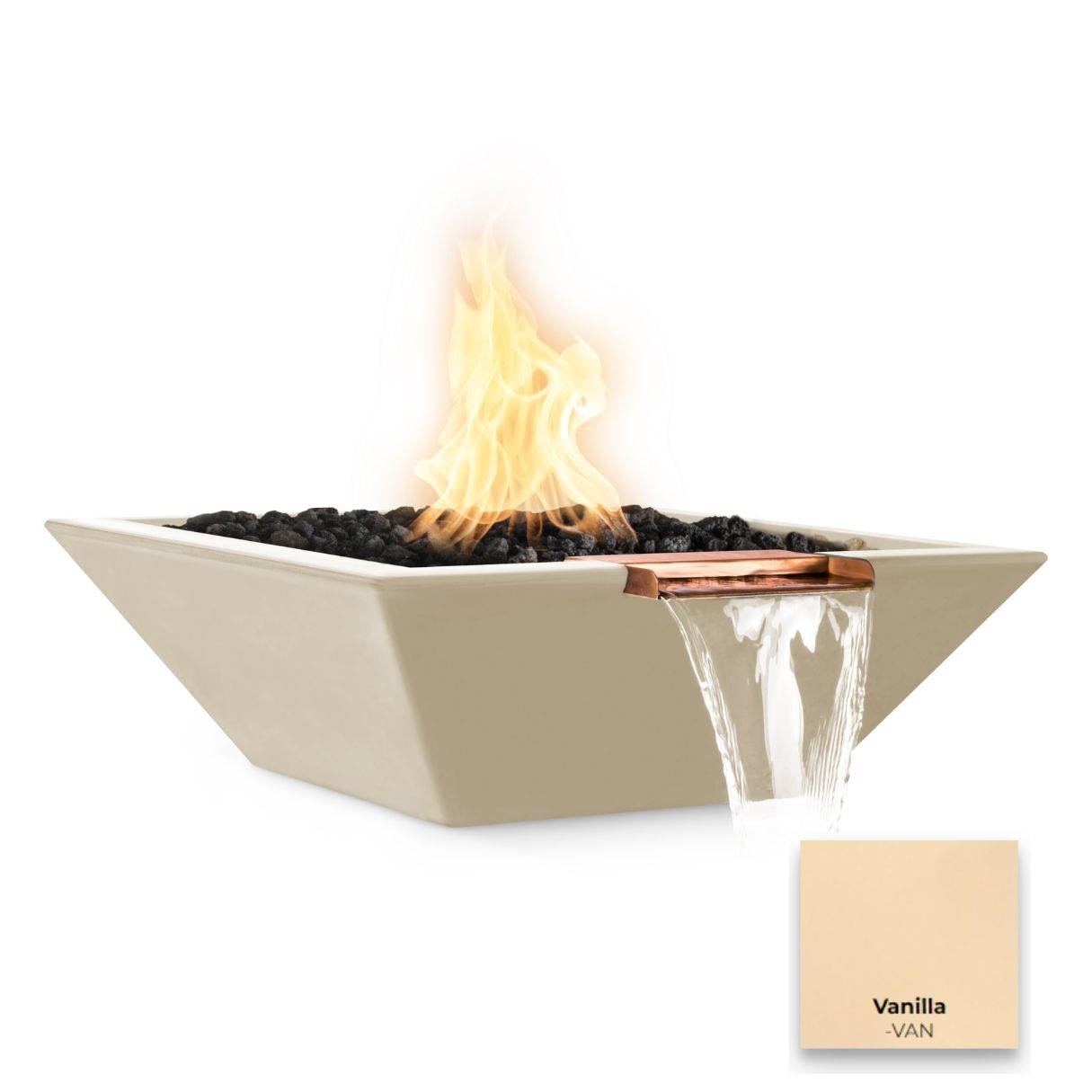 The Outdoor Plus Maya Concrete Fire & Water Bowl - Wide Spill + Free Cover