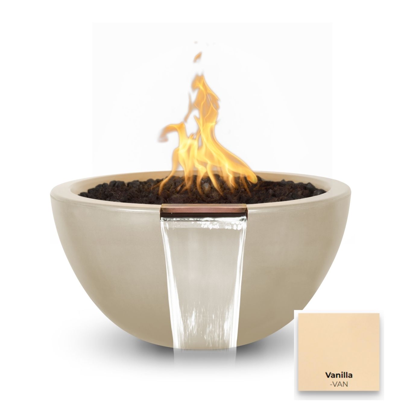 Luna Concrete Fire & Water Bowl - Free Cover ✓ [The Outdoor Plus]