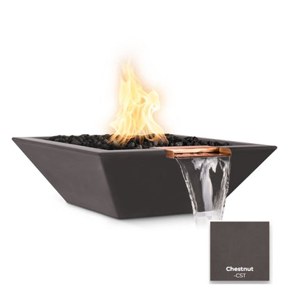 The Outdoor Plus Maya Concrete Fire & Water Bowl - Wide Spill + Free Cover | Outdoor Heat Direct