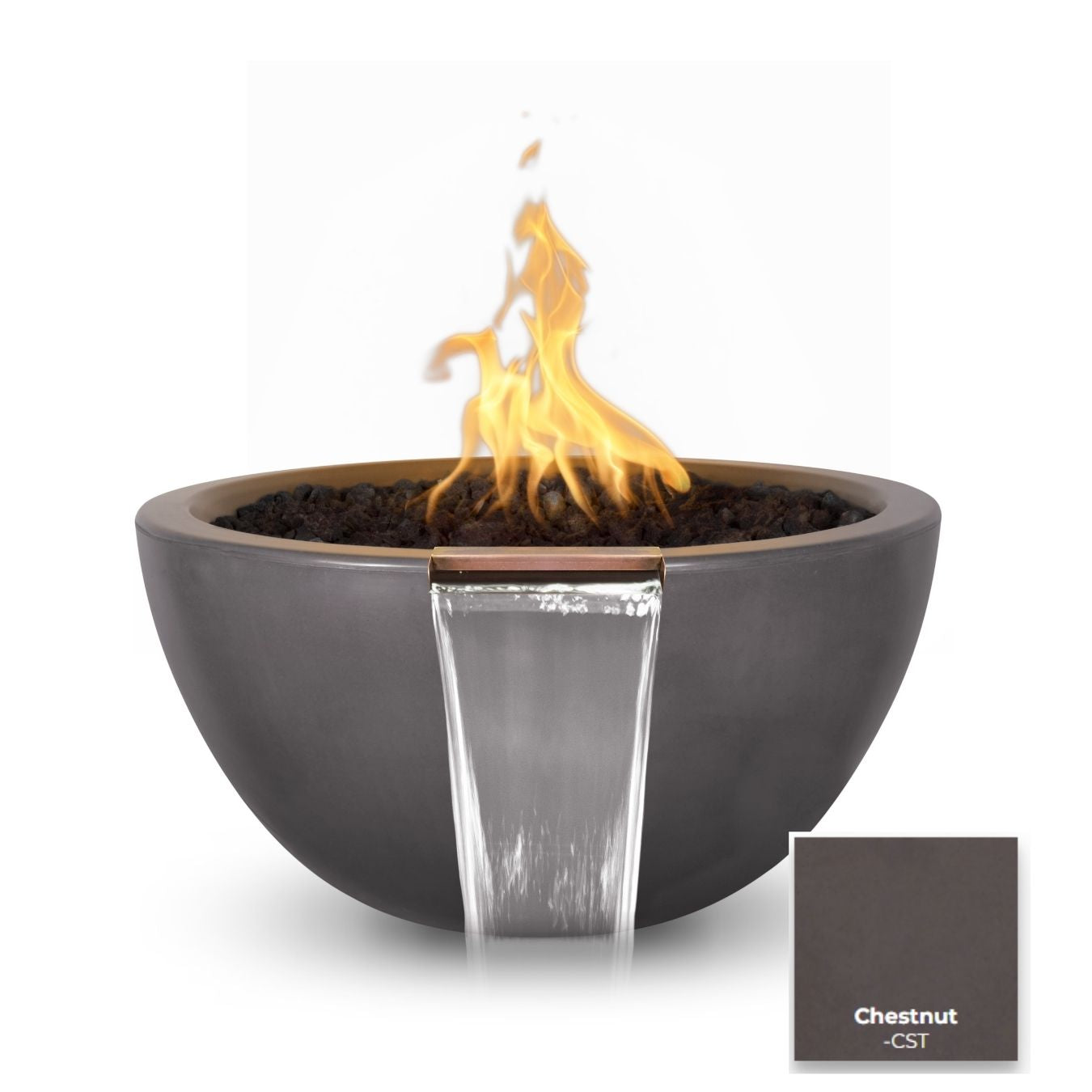 Luna Concrete Fire & Water Bowl - Free Cover ✓ [The Outdoor Plus]