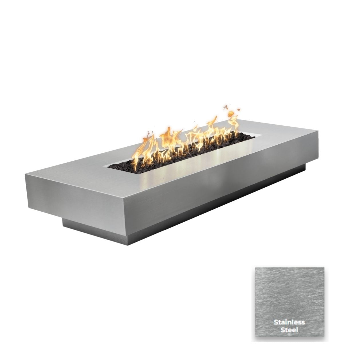 The Outdoor Plus Cabo Linear Metal Fire Pit + Free Cover | Outdoor Heat Direct