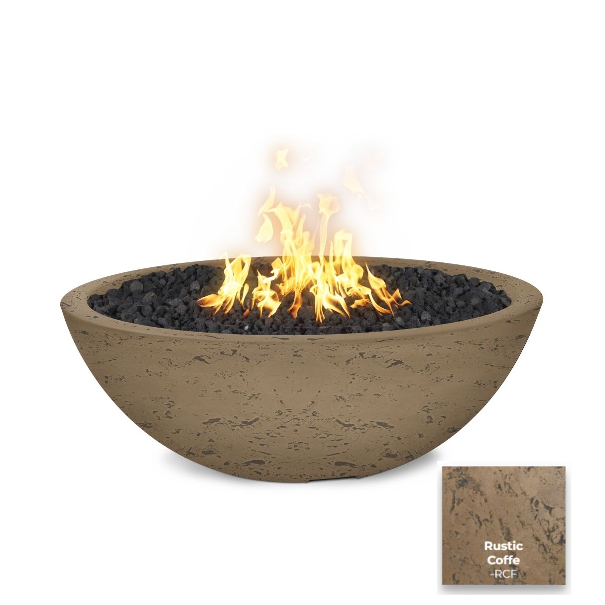 Sedona Concrete Fire Pit - Narrow Ledge - Free Cover ✓ [The Outdoor Plus]