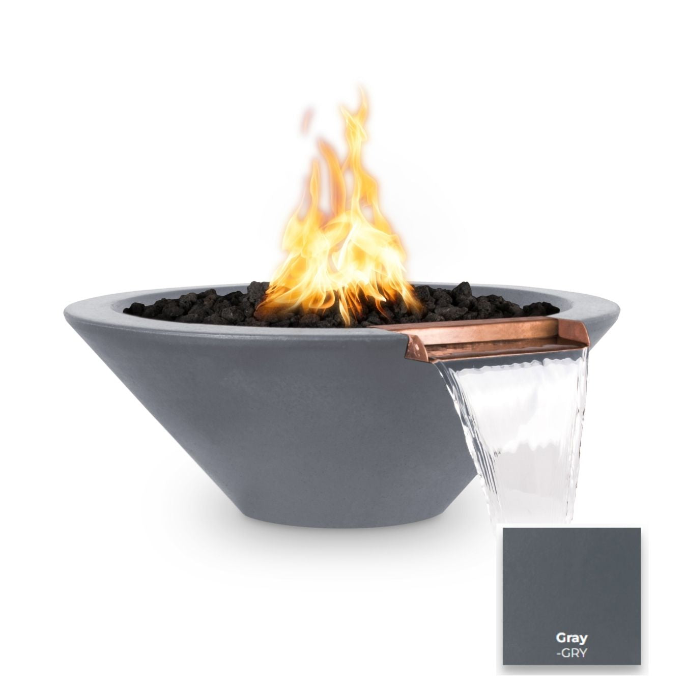 Cazo Concrete Fire & Water Bowl - Free Cover ✓ [The Outdoor Plus] | Outdoor Heat Direct