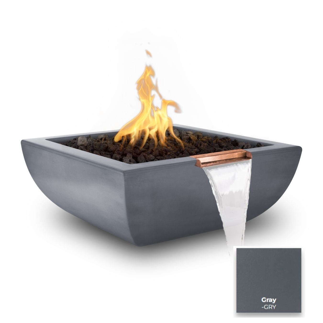 Avalon Concrete Fire & Water Bowl - Free Cover ✓ [The Outdoor Plus] | Outdoor Heat Direct