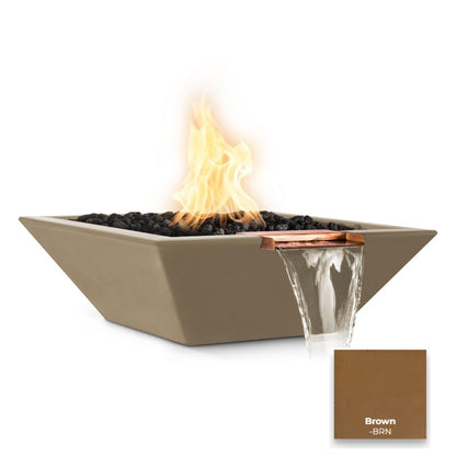 The Outdoor Plus Maya Concrete Fire & Water Bowl - Wide Spill + Free Cover | Outdoor Heat Direct