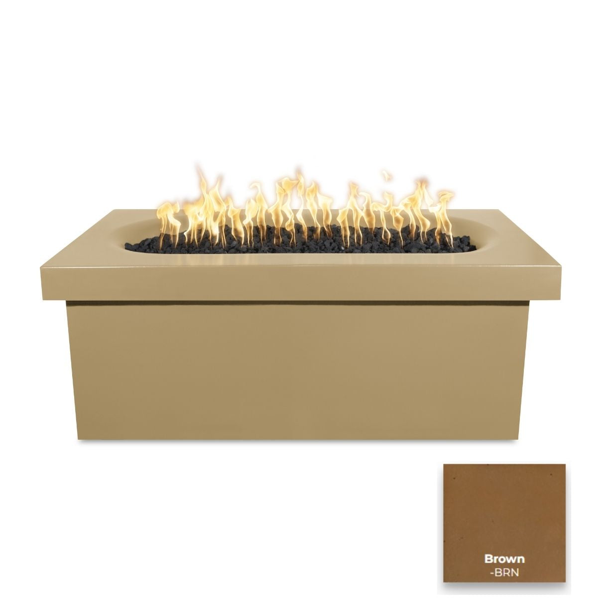 Ramona Rectangular Concrete Fire Table - Free Cover ✓ [The Outdoor Plus]