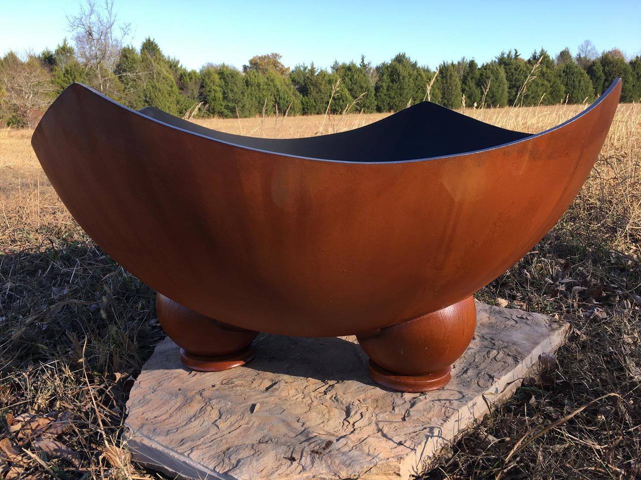 Hemispherical Feet by Fire Pit Art — close-up of the foot and ground ring | Outdoor Heat Direct