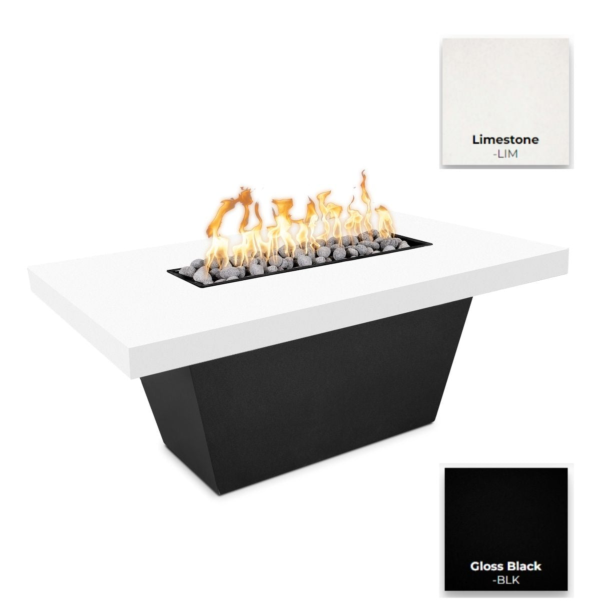 The Outdoor Plus Tacoma Smooth Concrete and Steel Fire Table + Free Cover | Outdoor Heat Direct