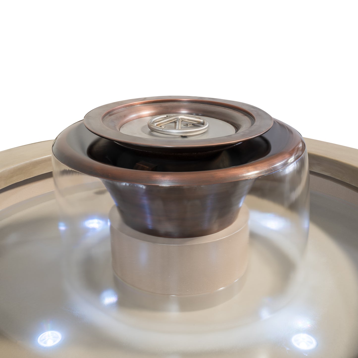 Olympian Round 360° Copper Fire & Water Bowl - Free Cover ✓ [The Outdoor Plus] | Outdoor Heat Direct