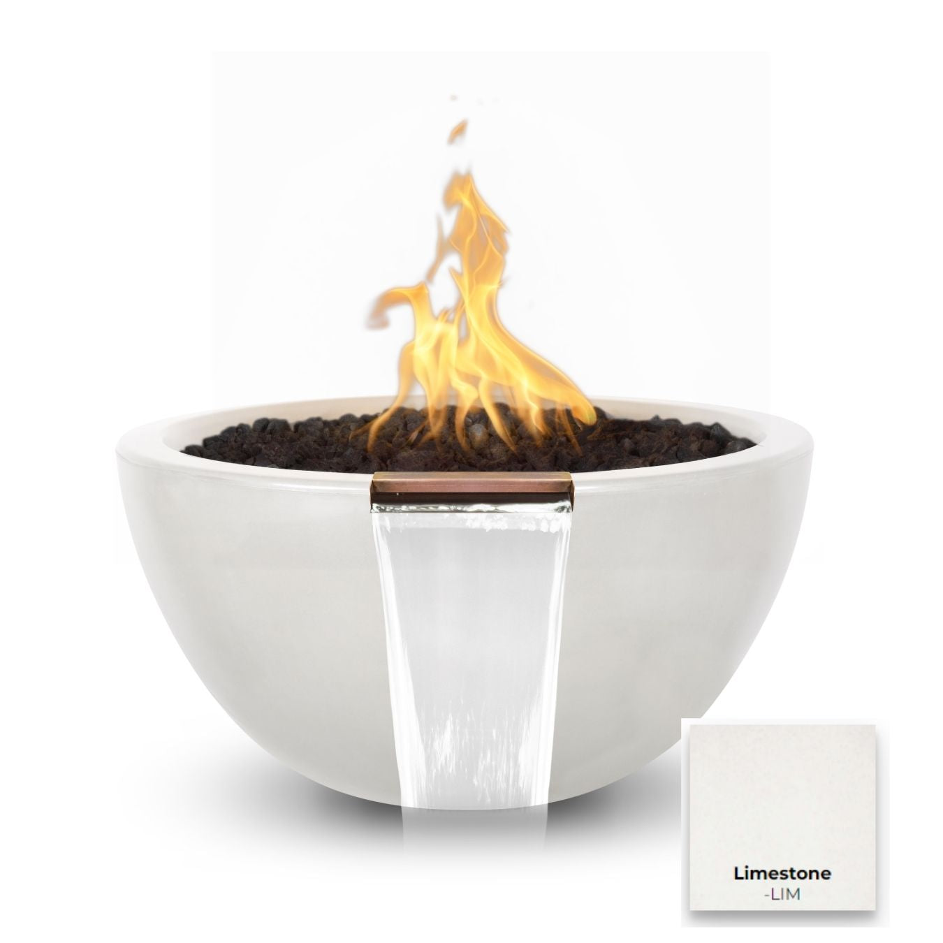 Luna Concrete Fire & Water Bowl - Free Cover ✓ [The Outdoor Plus]