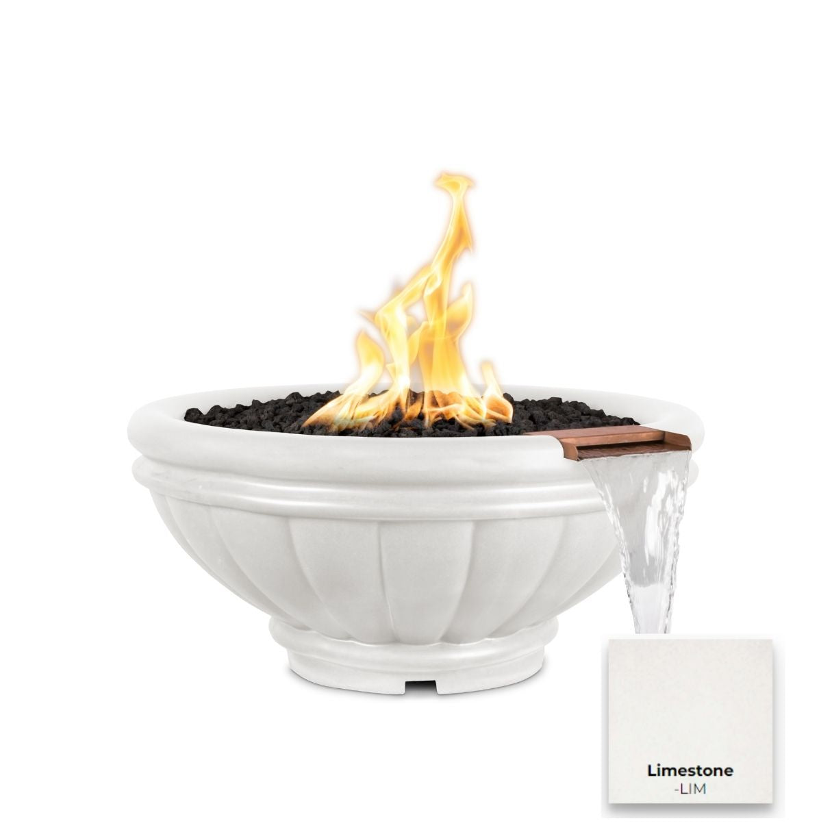 Roma Concrete Fire & Water Bowl - Free Cover ✓ [The Outdoor Plus]