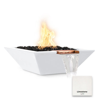 Maya Concrete Fire & Water Bowl  - Free Cover ✓ [The Outdoor Plus] | Outdoor Heat Direct