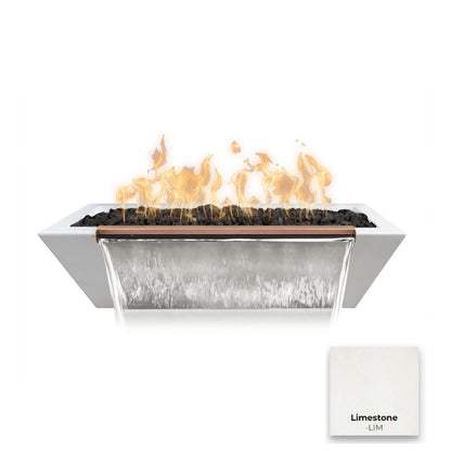 The Outdoor Plus Linear Maya Concrete Fire & Water Bowl + Free Cover