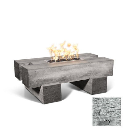 The Outdoor Plus Palo Wood Grain Concrete Fire Pit + Free Cover