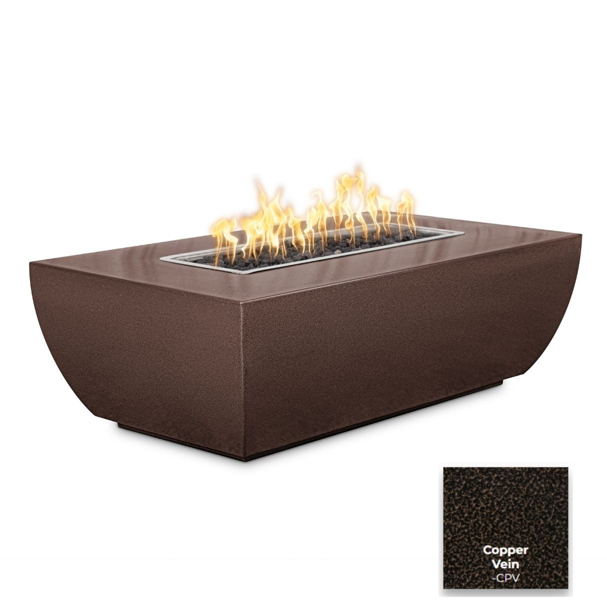 The Outdoor Plus Avalon Linear Metal Fire Pit - 15" Tall + Free Cover | Outdoor Heat Direct