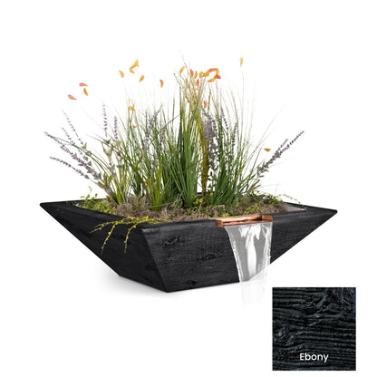 The Outdoor Plus Maya Wood Grain Concrete Planter & Water Bowl