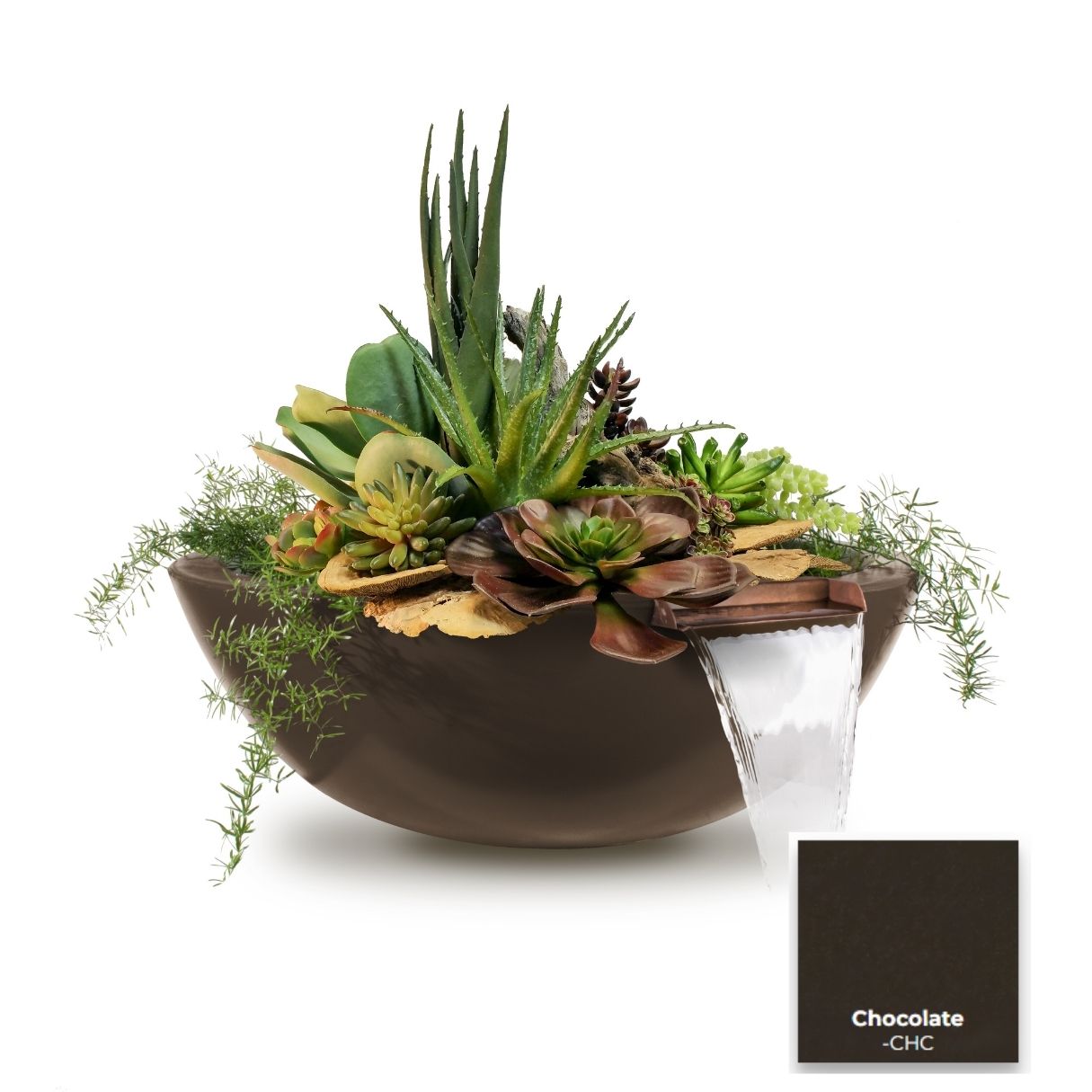 The Outdoor Plus Sedona Wood Grain Planter & Water Bowl in Concrete