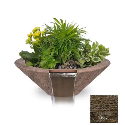 The Outdoor Plus Cazo Wood Grain Concrete Planter & Water Bowl