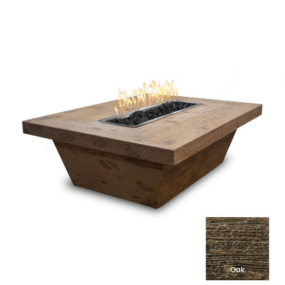 The Outdoor Plus Carson Wood Grain Concrete Fire Pit + Free Cover