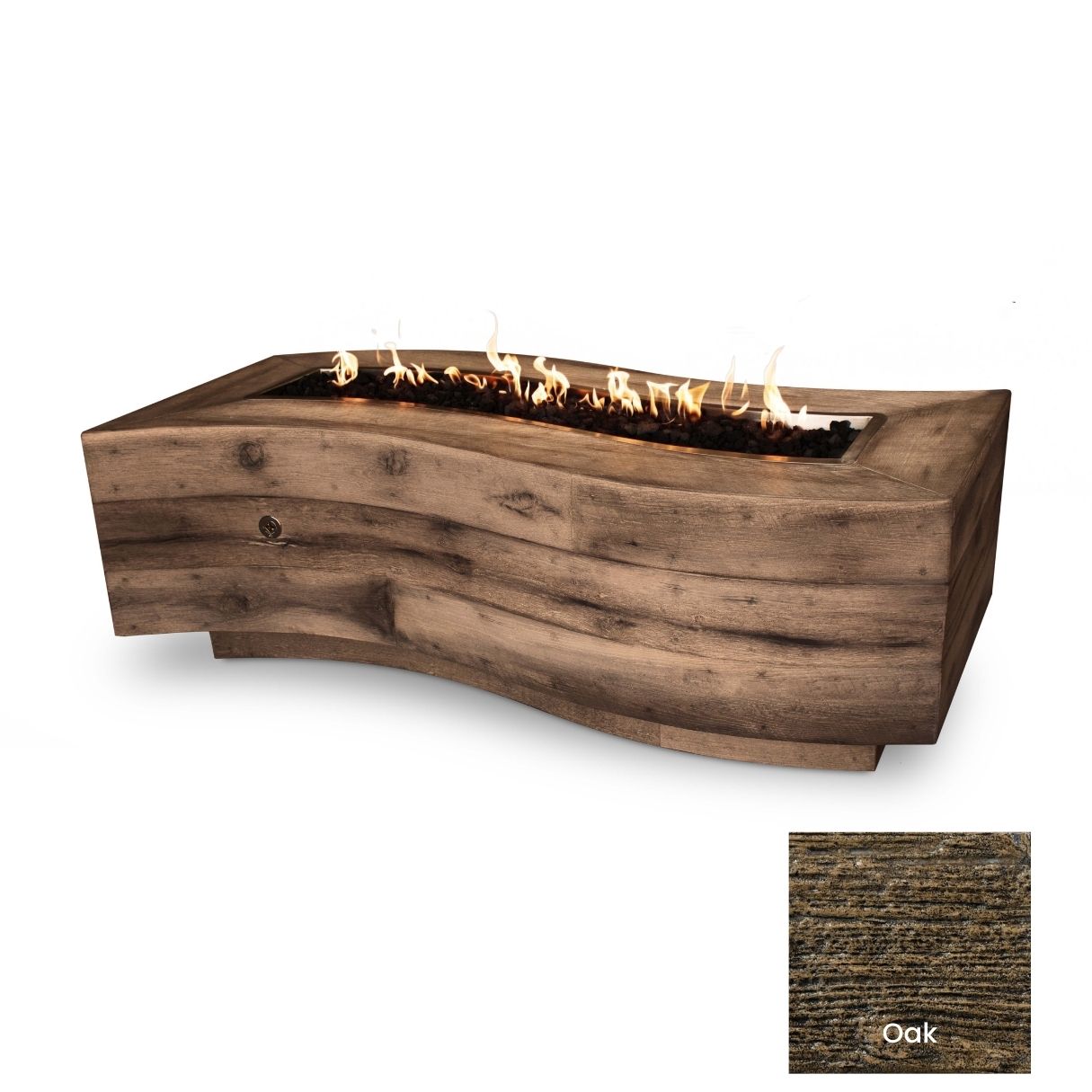 Big Sur Wood Grain Concrete Fire Pit - Free Cover ✓ [The Outdoor Plus]