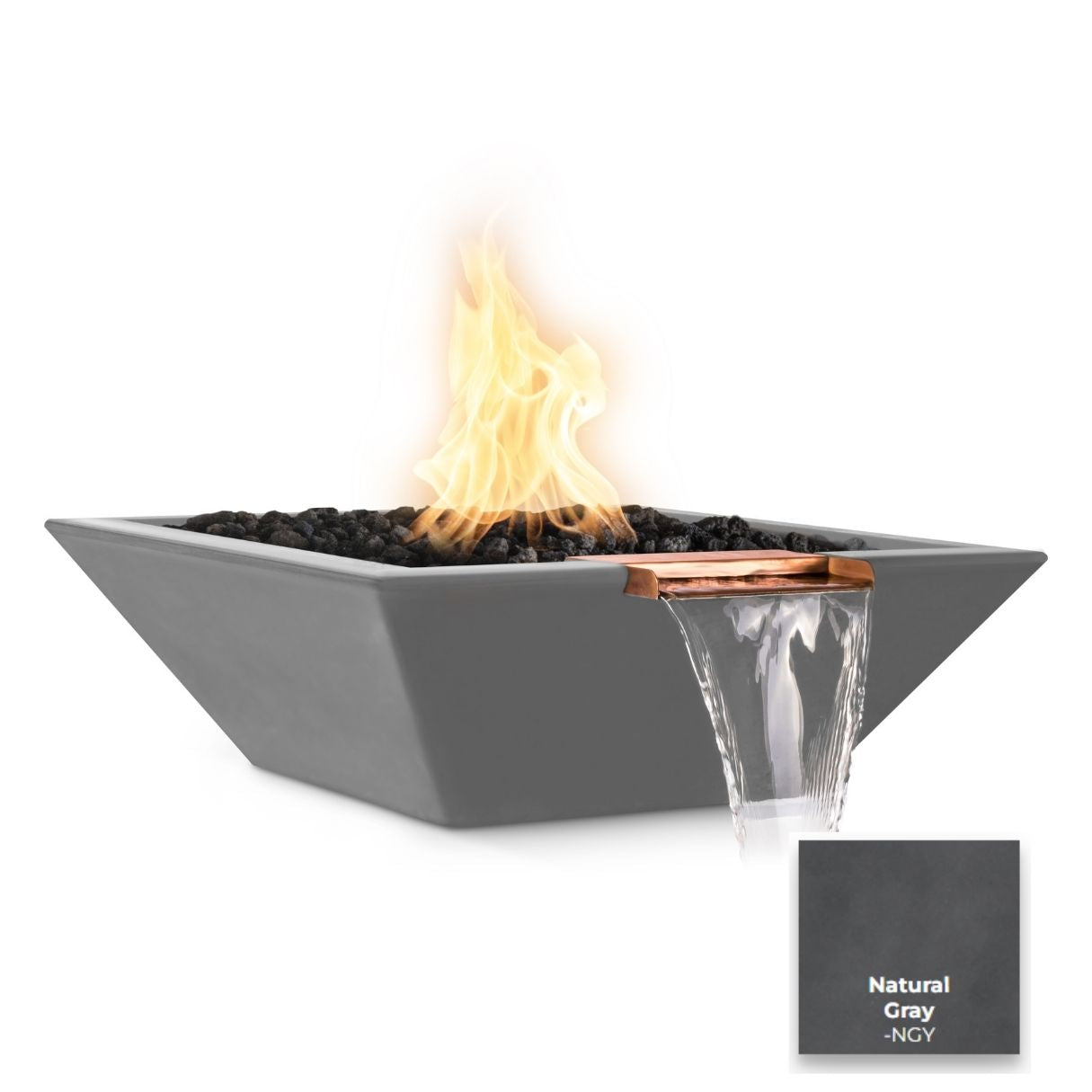 Maya Concrete Fire & Water Bowl  - Free Cover ✓ [The Outdoor Plus]