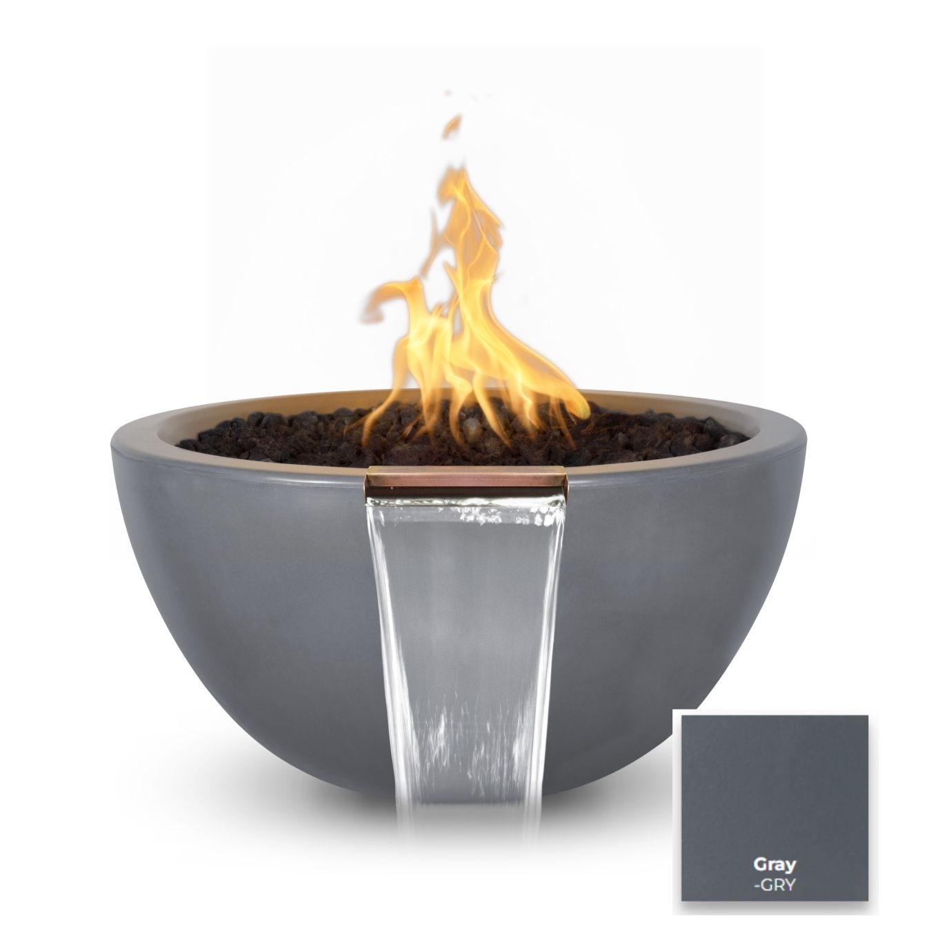 Luna Concrete Fire & Water Bowl - Free Cover ✓ [The Outdoor Plus]