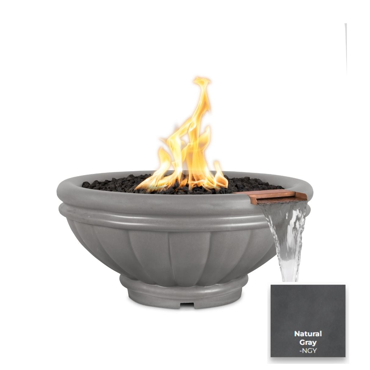 Roma Concrete Fire & Water Bowl - Free Cover ✓ [The Outdoor Plus]